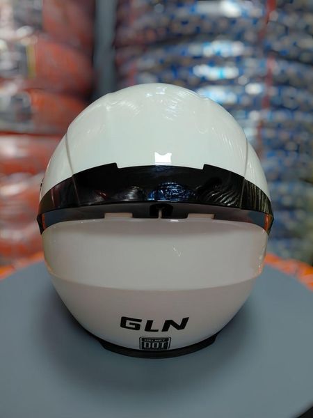 (Розмір L) Мото шолом інтеграл G-Lion білий, з візором та рукавицями O3 фото
